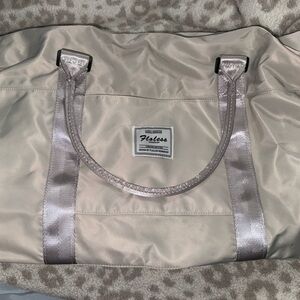 Lole Cream Tote with Silver-Strap Accents